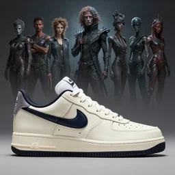a new nike sneaker line by travis scott, volumetric dark natural light, dark enlightenment, alchemy, albedo, octane render, by zdzislaw beksinski, jack kirby, tom lovell, alex malveda, greg staples