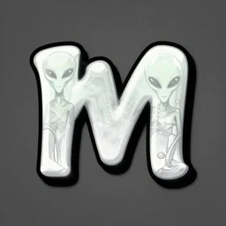 letter m, alien psycho graffiti font