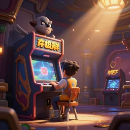arcade machine, in brawl stars style,