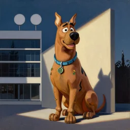 bauhaus style painting of scooby doo
