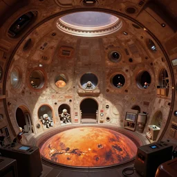 interior view asimov mars habitat by syd mead, frank frazetta, ken kelly, simon bisley, richard corben, william - adolphe bouguereau