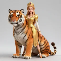 highly detailed full shot portrait of a enchanted tiger in the form of a beautiful young princess. d & d, art by donato giancola and ruan jia and carl larsson and magali villeneuve. trending on artstation, intricate details, energetic composition, golden ratio, concept art, illustration, elegant art