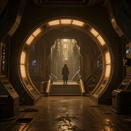 scifi portal to the underworld!!!!!!!!!!, ultra detailed, warm interior light, cinematic shot, photorealistic, octane render, high definition, fine details, sinister mood, 8 k, mcbess tones,