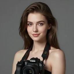 very detailed, photorealistic digital art a beautiful young woman, from the waist up, with sharp features, a beautiful face, soft smile, under studio lighting, taken with a canon eos camera with 1 3 5 mm focal length style of ilya kuvshinov