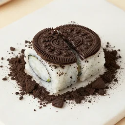 sushi made out of crushed oreos