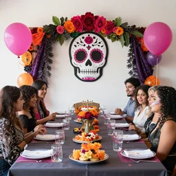 a photo of a day of the death birthday party celebration, photo realistic, hyper realistic, detailed, instagram, influencer, n - 4