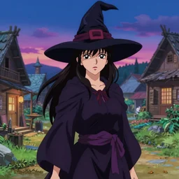 portrait of a village witch, beautiful, fantasy, colorful, cinematic lighting, artstation, trending, highly detailed, focus, smooth, by hirohiko araki and yoshitaka amano