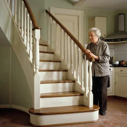 movie still by tarkovsky of a grandma kitchen with stairs going to the sky, cinestill 8 0 0 t 3 5 mm, high quality, high detail