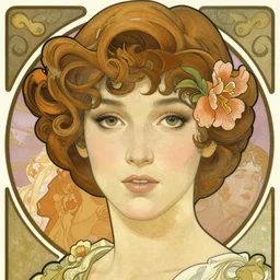 realistic detailed full-face portrait of Veronica Lake by Alphonse Mucha, Ayami Kojima, Yoshitaka Amano, Charlie Bowater, Karol Bak, Greg Hildebrandt, Jean Delville, and Mark Brooks, Art Nouveau, Pre-Raphaelite, Neo-Gothic, gothic, Art Nouveau, intricate fine details, exquisite, rich deep moody colors, beautiful detailed background