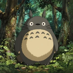 a cute forest monster in the style of studio ghibli