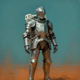 portrait of a ( cyborg ) knight knight astronaut in liminal space, by pascal blance, by caravaggio, teal orange, muted colors, studio light, cinematic light