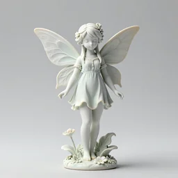 Porcelain fairy girl figure, 8k, studio photography, highly detailed