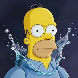 homer simpson | water splashing face