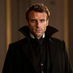 emmanuel macron as nosferatu, vampire, cine still, movie still, 8 k