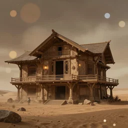 house atreides on dune, hdr, 8 k, bokeh, volumetric lighting, designed by moebius, yasushi nirasawa syd mead