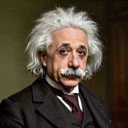 Albert Einstein as a teenager, shaved mustache, 1800s, colorized