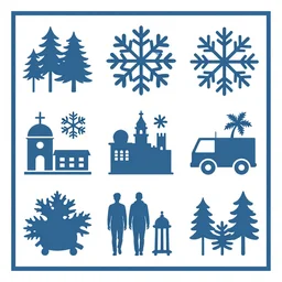 winter - themed svg vector art panel for cnc plasma, laser, stencil, unique winter design