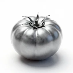 silver heirloom tomatoes, clean 3d render, octane render, isolated on a pure white background, centered, entire object in frame, sharp focus, soft studio lighting
