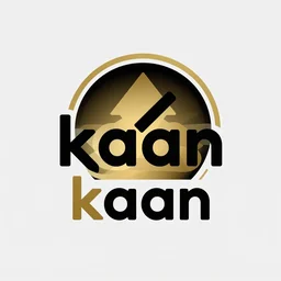 professional logo of animation studio named kaan, vector, artstation, devianart, black and gold color