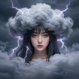 character concept art of an anime thunderstormy cloud goddess of lightning | | cute - fine - face, pretty face, realistic shaded perfect face, fine details, seoul, south korea, by stanley artgerm lau, wlop, rossdraws, james jean, andrei riabovitchev, marc simonetti, and sakimichan,, trending on artstation