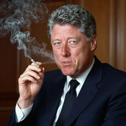 Bill Clinton smoking a joint