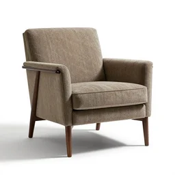marble mid-century armchair, professional product shot, isolated on a pure white background, centered, entire object in frame, sharp focus, soft studio lighting