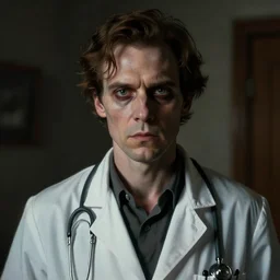 image of a scary male doctor in the original form series by margaret ward, facing the camera, by greg rutkowski