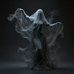 mid shot render of an ethereal ghostlike figure fluid simulation in houdini and fumefx dancing in dark smoke robes and silk veils by ilm, paolo roversi, nick knight, gill elvgren, beautiful futuristic simplified form distorted by turbulent movement, dark studio background, deep color, trending on artstation, hyperrealism, matte painting, dutch golden age, fine detail, zbrush central