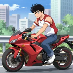 anime style akira key character and motorcycle city landscape, 4k, anime key visual, lois van baarle, ilya kuvshinov, rossdraws, artstation