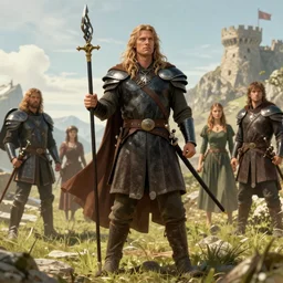 noble prince rider Éomer of Rohan by Mark Brooks, Donato Giancola, Victor Nizovtsev, Scarlett Hooft, Graafland, Chris Moore