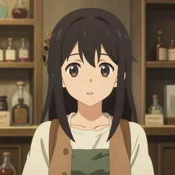 anime lighting, anime visual, portrait of a young female traveler in a alchemist's potion shop interior, cute face by yoh yoshinari, katsura masakazu, mucha, dynamic pose, dynamic perspective, strong silhouette, anime cels, ilya kuvshinov, rounded eyes