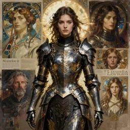 hyperdetailed portrait of beautiful armored girl dark. digital painting, artstation hq. intricate, elegant. wlop, greg rutkowski, alphonse mucha,. dan mumford. marat zakirov. helen ilnytska. sci fi incredible background. vincent di fate. full height. decollage. assemblange. cgsociety. impressionism