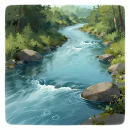 river, detailed, concept art, smooth, sharp focus, illustration, trending on artstation, deviantart, by greg rutkowski