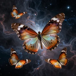 beautiful hyperdetailed butterflies floating thru nebulous star dust in space 8 k hyperdetailed surrealism