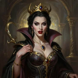 Majestic and regal portrait of a female vampire, intricate, epic, elegant, menacing, fantasy, highly detailed, digital painting, hard focus, beautiful volumetric lighting, epic light, ultra detailed, by Leesha Hannigan, Ross Tran, Thierry Doizon, Kai Carpenter, Ignacio Fernández Ríos