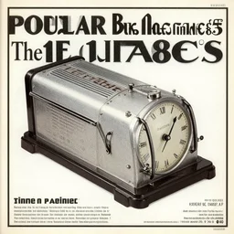 an advertisement for a time machine from the 1 9 8 5 magazine popular mechanics, fine details, magazine scan