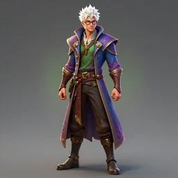 spiky short hair and glasses mage male white, dndbeyond, bright, colourful, realistic, dnd character portrait, full body, pathfinder, pinterest, art by ralph horsley, dnd, rpg, lotr game design fanart by concept art, behance hd, artstation, deviantart, hdr render in unreal engine 5