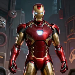 iron man in armor h. p. lovecraft style, crazy background, digital art, super realism, high quality, high detail,