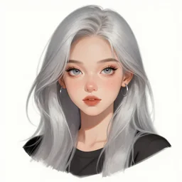girl silver hair, trending on artstation, illustration by Krenz Cushart, portrait