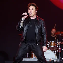 elon musk as a member of motley crue performing at lollapalooza
