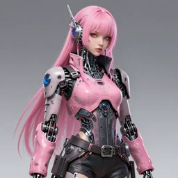 pink cyberunk robot grl, pink hair, wearing cyberpunk intricate streetwear, beautiful, detailed portrait, intricate complexity, ilya kuvshinov, cell shaded, 4 k, concept art, by wlop, ilya kuvshinov, greg rutkowski