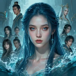 character concept art of a water sorceress, key visual, realistic shaded perfect face, fine details, dystopian environment and background, by stanley artgerm lau, wlop, rossdraws, james jean, andrei riabovitchev, marc simonetti, and sakimichan, trending on artstation