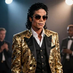 a 1980s film still of Michael Jackson dressed as Snoop Dogg, 40mm lens, shallow depth of field, split lighting