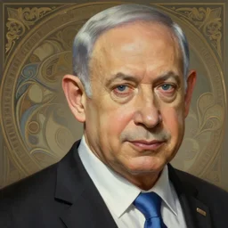 beautiful benjamin netanyahu, elegant, closeup, fantasy, intricate, elegant, highly detailed, digital painting, artstation, concept art, matte, sharp focus, illustration, art by artgerm and greg rutkowski and alphonse mucha