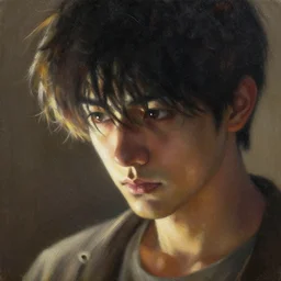 awesome stuff. oil painting by award - winning mangaka. backlighting, chiaroscuro, intricate details, depth of field.
