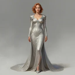 full length, Gillian Anderson, beautiful, fantasy, intricate, elegant, highly detailed, digital painting, artstation, concept art, smooth, sharp focus, illustration, art by artgerm and Huang Guangjian