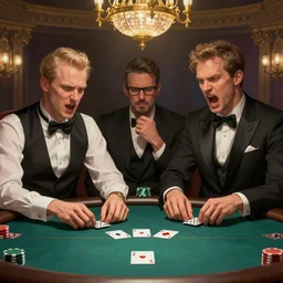 guys yelling during a poker match. angry, intricate, elegant, highly detailed, digital painting, artstation, concept art, sharp focus, illustration, by justin gerard and artgerm, 8 k