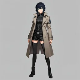 character concept, centred composition, a full body character concept drawing of a female anime!!!!!!!!! cyberpunk dream detective wearing a trench coat by senior concept artist, inspired by ergo proxy, trending on pixiv fanbox, clean lines, clean edges, digital art, official art