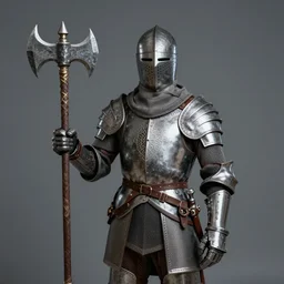 Knight holding a medieval mace