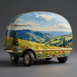 a concept art of a vehicle, enamel paintings, artstation